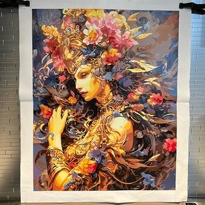 Beautiful painting not framed.